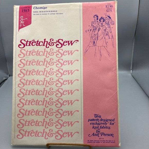 UNCUT Vintage Sewing PATTERN Stretch and Sew 1585 by Ann Person, Ladies 1975 - Picture 1 of 2